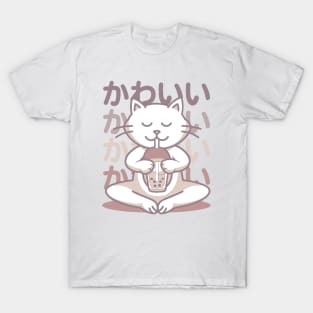 Kawaii Cat Boba Tea T-Shirt